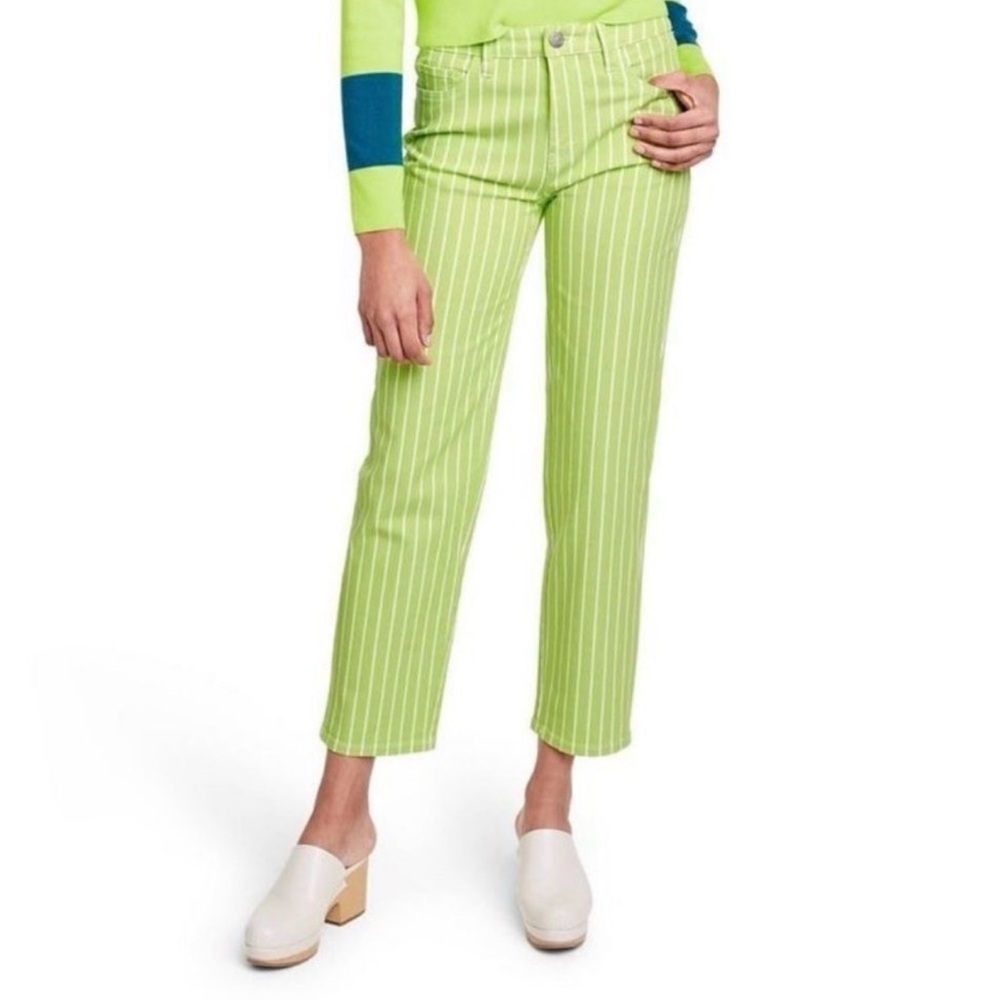 Victor Glemaud Bright Green Striped Pants